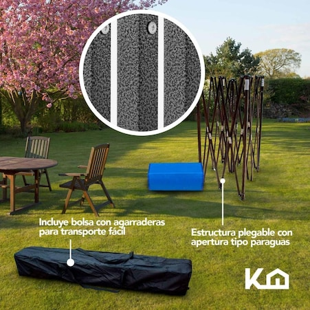 Toldo Carpa Impermeable Plegable Acero 2x2 M Bolsa