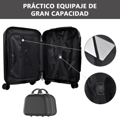 HOGESA Juego de Maletas de Viaje, Maletas de Viaje Carry On 21”, Maleta de Mano Pequeña con Ruedas Silenciosas de 360 Grados, Equipaje de Mano para Avion con Candado de Seguridad - 2 Piezas (Blanco)