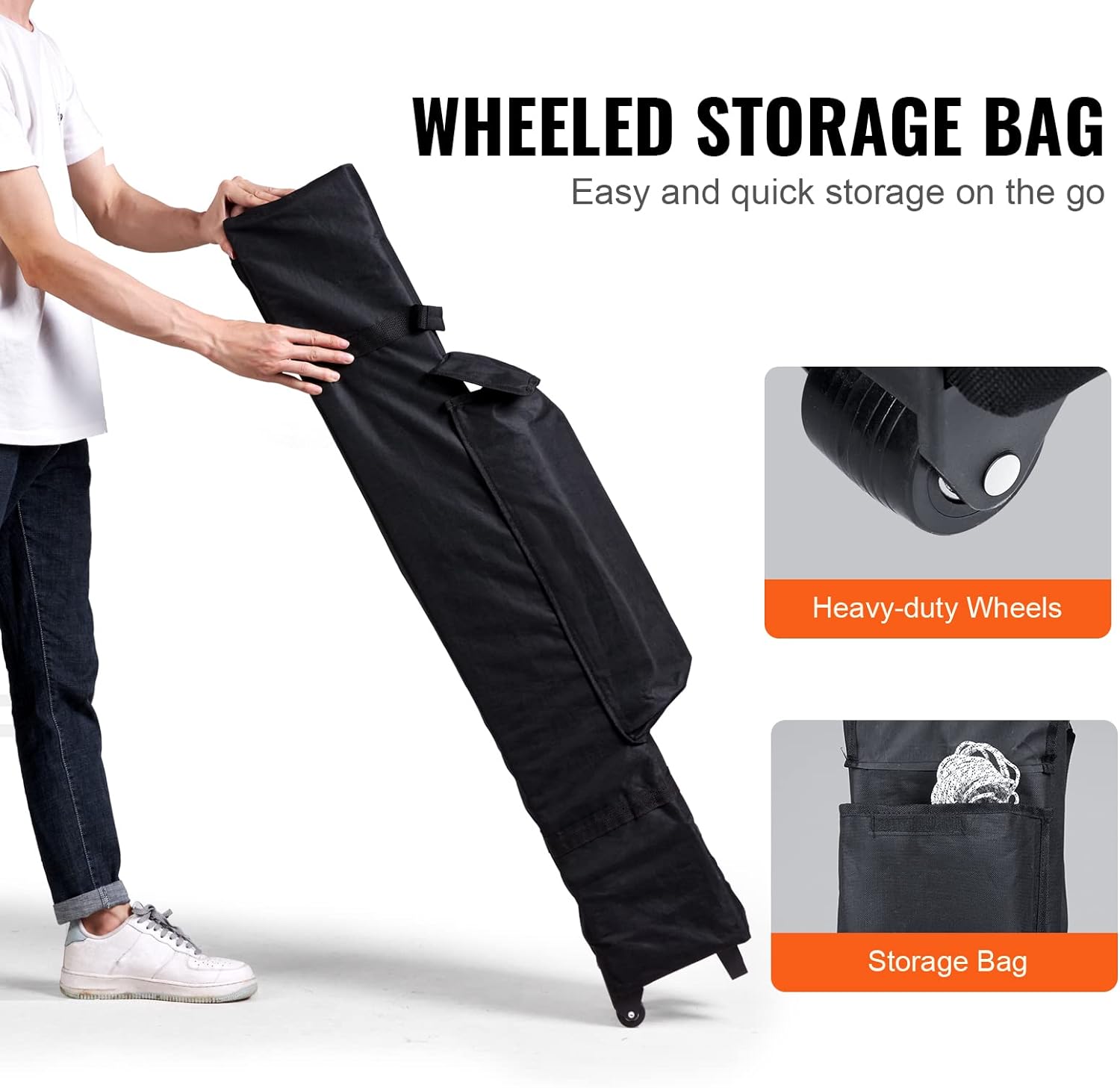 VEVOR - Tienda de campaña desplegable para toldo de 10 x 10 pies, lona recubierta de poliuretano de 250 D, con bolsa de rodillo portátil y 4 bolsas de arena, resistente al agua y protección solar para