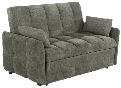 FrostGlen Tufted Cushion Sleeper Sofa Bed Dark Grey