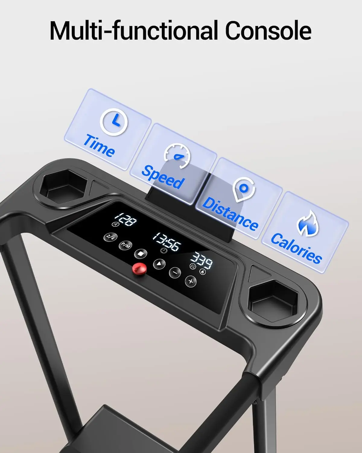 Cinta de correr plegable inclinada, 0,6-7 MPH para el hogar, cintas de correr de 3,0 HP, pantallas, almohadilla para caminar portátil con asa, capacidad de 300 libras.