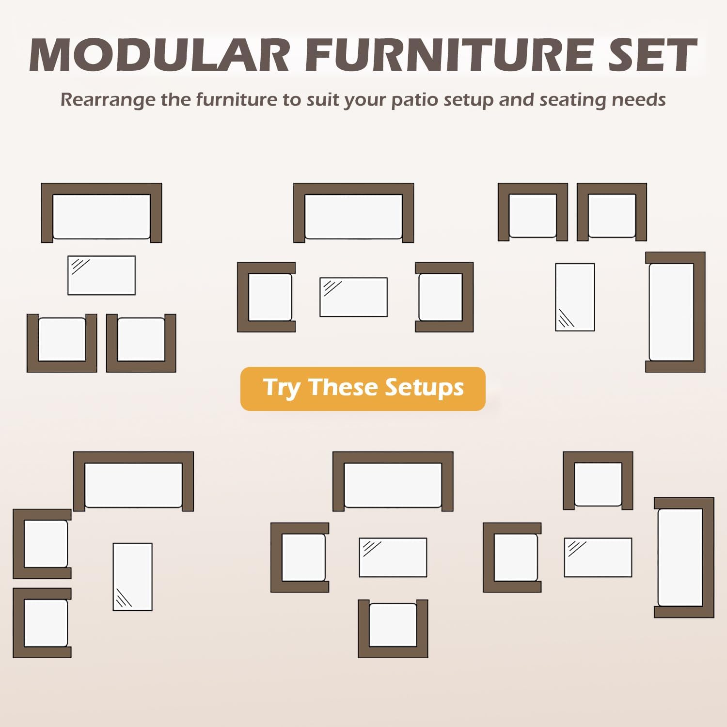 FDW - Juego de 4 muebles para exteriores, juego de conversación de mimbre con silla de ratán, mesa de centro para exteriores, interiores, jardín, patio, porche, terraza, balcón, cojines de mimbre