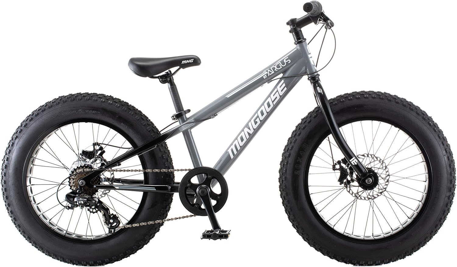 Mongoose Argus ST & Trail Fat Tire Bicicleta de montaña para Adultos jóvenes Hombres y Mujeres, Ruedas de 20 a 26 Pulgadas, Frenos de Disco mecánicos, Marco de Acero o Aluminio y Opciones de 7 o 16