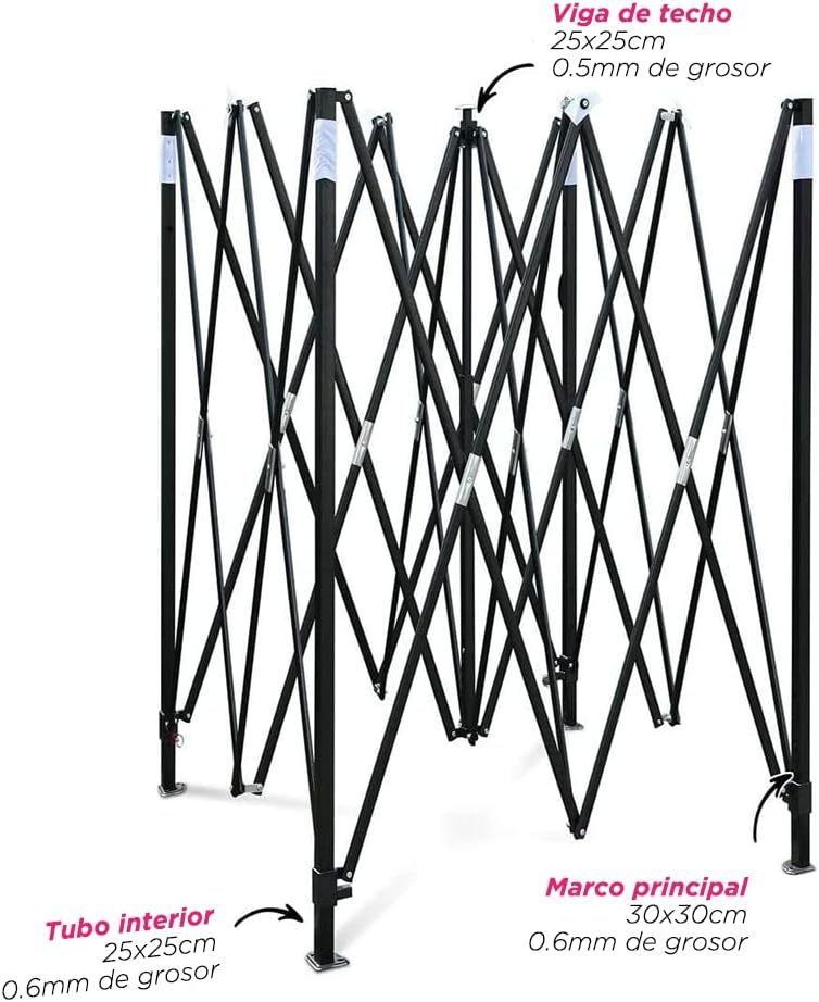 VANLIG | Carpa Toldo Plegable 2x2m | Impermeable, para Uso Temporal y Comercial | Fácil de Armar | Protección Solar UV | Ideal para Jardín, Eventos y Exterior | Color Negro
