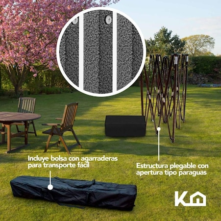Toldo Carpa Impermeable Plegable Acero 2x2 M Bolsa