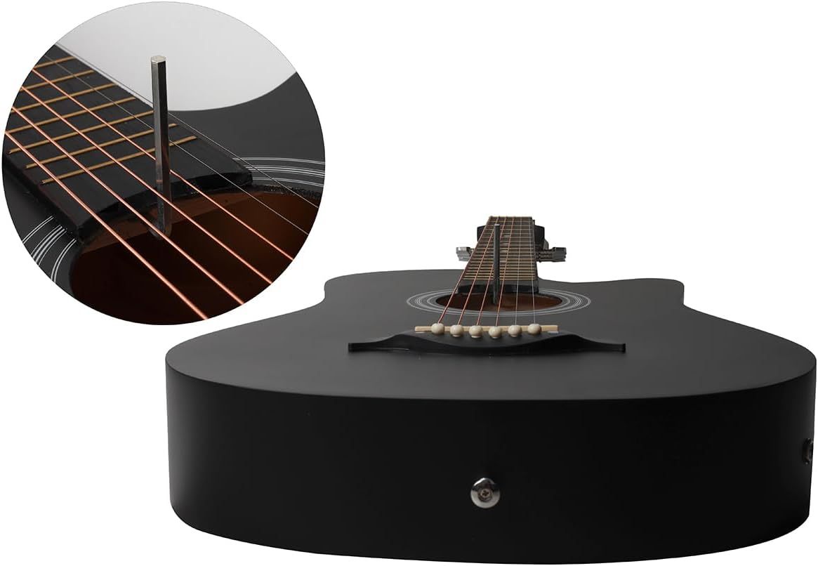 Jidyous electricacústica 38 inch Acústica Clasica guitarras Funda Y Accesorios, con correa, afinador, un paquete de cuerdas adicionales, capo, paño de limpieza, 3 púas, bolsa de concierto (Natural)