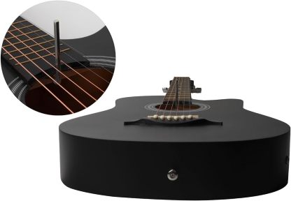 Jidyous electricacústica 38 inch Acústica Clasica guitarras Funda Y Accesorios, con correa, afinador, un paquete de cuerdas adicionales, capo, paño de limpieza, 3 púas, bolsa de concierto (Natural)