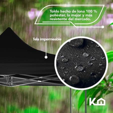 Toldo Carpa Impermeable Plegable Acero 2x2 M Bolsa