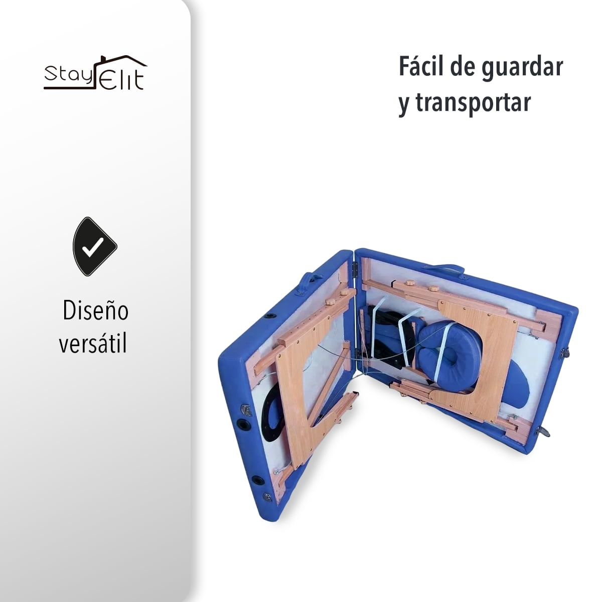 CAMILLA PARA MASAJE PLEGABLE PORTÁTIL Y RECLINABLE COLOR NEGRO LENIVÉ LENIVE CAMA-1N