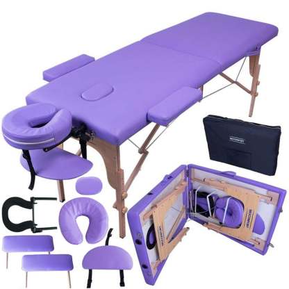 Cama de masaje Morado Nanofort Portatil plegable con accesorios