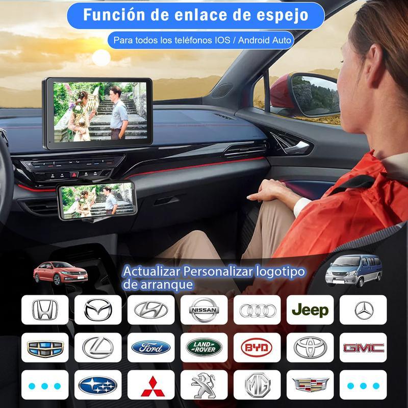 【Hieha】Regalo de Año Nuevo: 2026 La pantalla portátil más nueva de Carplay para automóvil, pantalla táctil IPS de 7 pulgadas, Compatible con CarPlay y Android Auto, Cámara de Respaldo, estéreo para automóvil, soporte para GPS, Bluetooth, FM, WiFi
