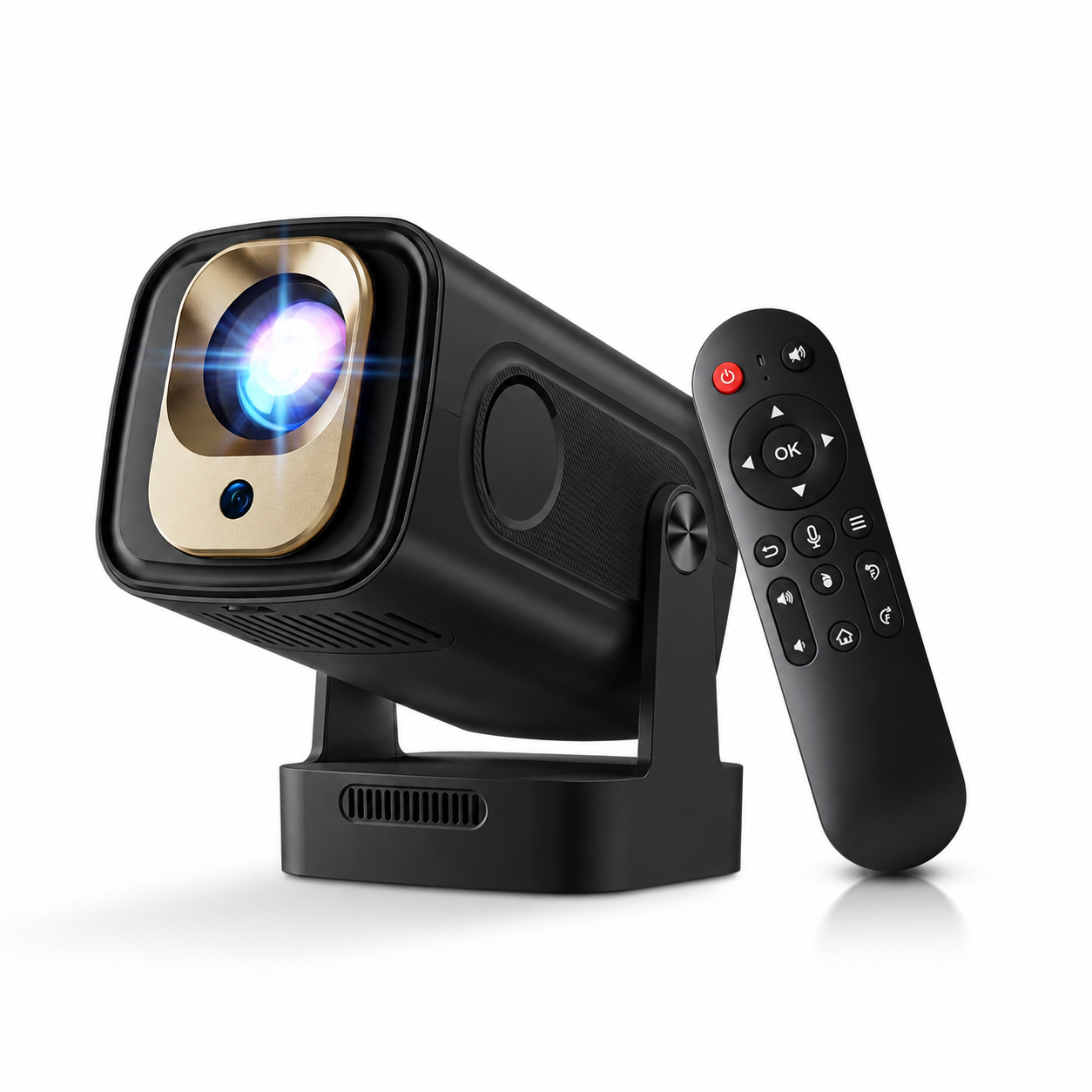 [Enfoque automático] Mini proyector nativo 1080P con WiFi y Bluetooth 5.4, proyector inteligente 4K, aplicaciones integradas, piedra clave automática, proyector portátil para películas al aire última
