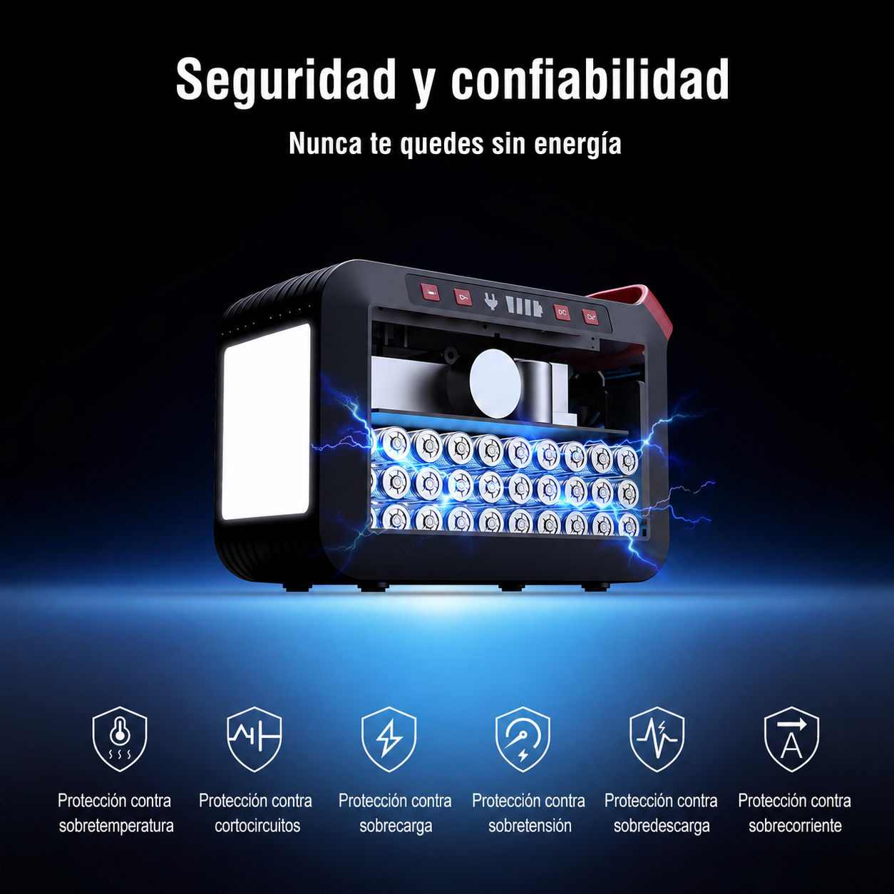 Estación de Energía Portátil MARBERO M823 con Panel Solar, 237 Wh / 64,000 mAh, 300 W y Onda Sinusoidal Pura