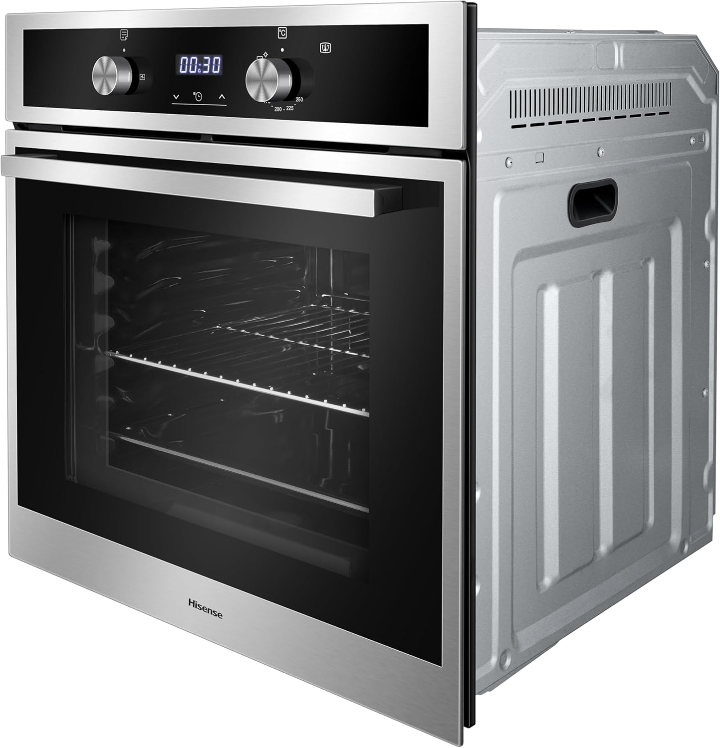 Hisense Horno de gas empotrable 67L, parrilla de gas, flujo de aire múltiple, temperatura precisa, puerta extraíble de fácil limpieza, temporizador, HGO602BS