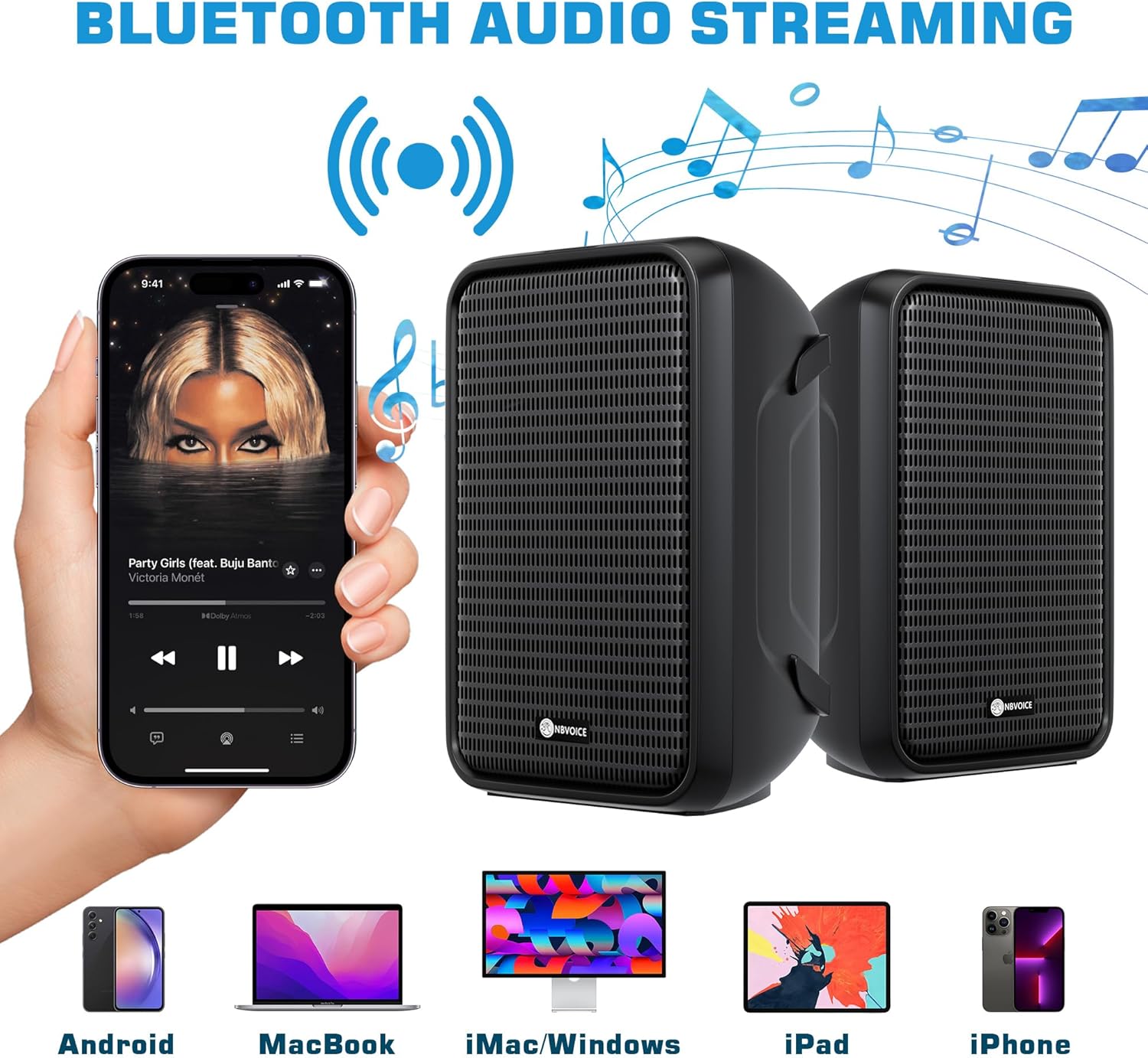 Sistema de PA de 2 vías integrado profesional portátil todo en uno, configuración fija, diseño de veliz con mezclador de 8 canales, 2 soportes de altavoces, Bluetooth, micrófono para