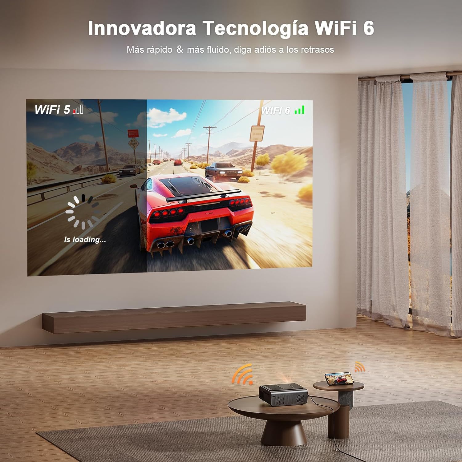 【AI Auto Focus & Keystone】 Proyector 4K Soporte, XuanPad Proyector Bluetooth WiFi6, 26000L 1080P Proyector Portatil Inteligente, Proyector para Cine en Casa con trípode para iOS/Android/TV Stick