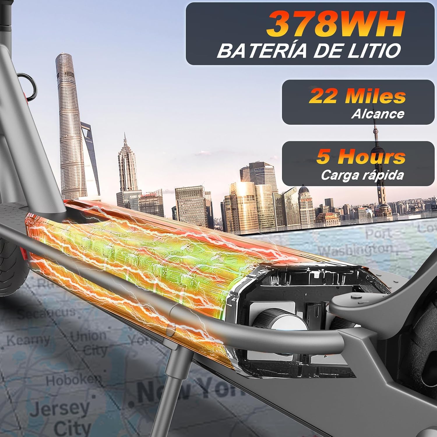 🛴 Patinete Eléctrico para Adultos 350W | Scooter Inteligente Plegable | 30 km/h Velocidad Máxima | Batería de Larga Duración 25 km | Ruedas 8.5" | Capacidad 120 kg