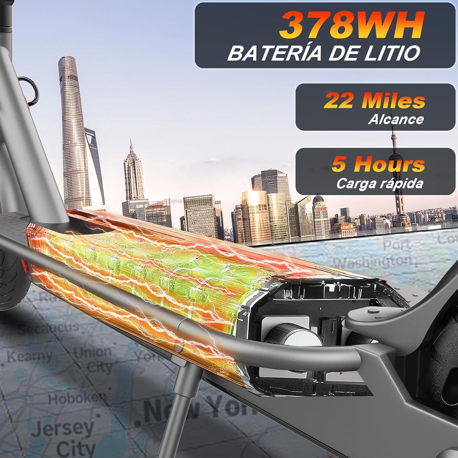 🛴 Patinete Eléctrico para Adultos 350W | Scooter Inteligente Plegable | 30 km/h Velocidad Máxima | Batería de Larga Duración 25 km | Ruedas 8.5" | Capacidad 120 kg