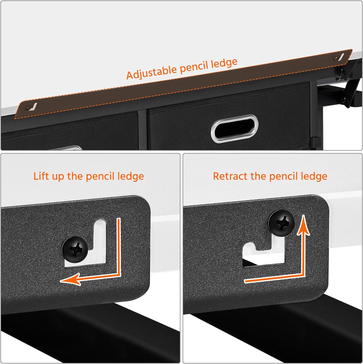 Yaheetech - computadora de arte blanco ajustable en altura para adultos, mesa inclinable de dibujo con computadora extragrande y cajones, juego de mesa y silla plegable para manualidades con taburetes