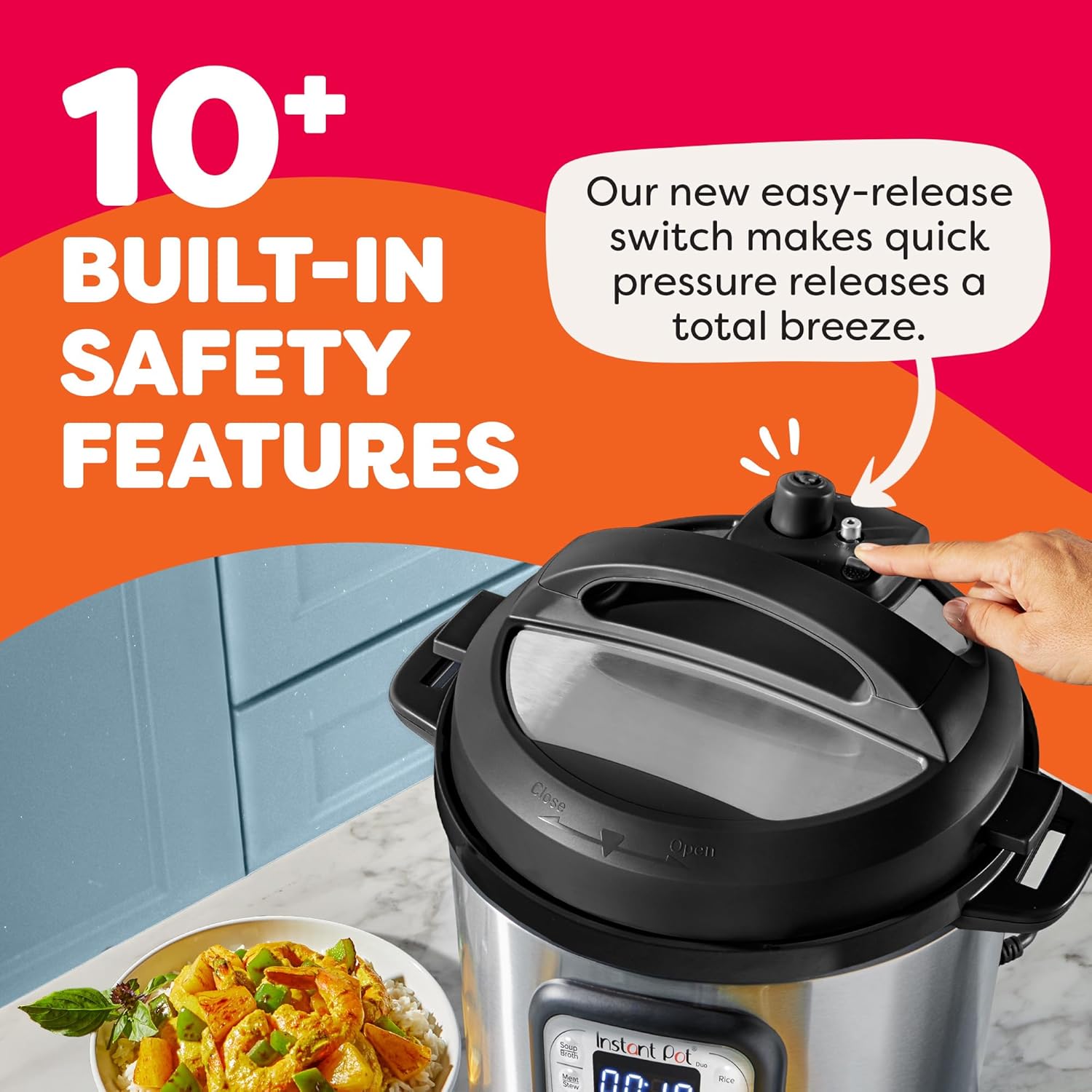 Instant Pot Duo Olla de Presión Eléctrica 7 en 1, 1200W, 14 Programas Inteligentes, 5.7 L y 7.6 L