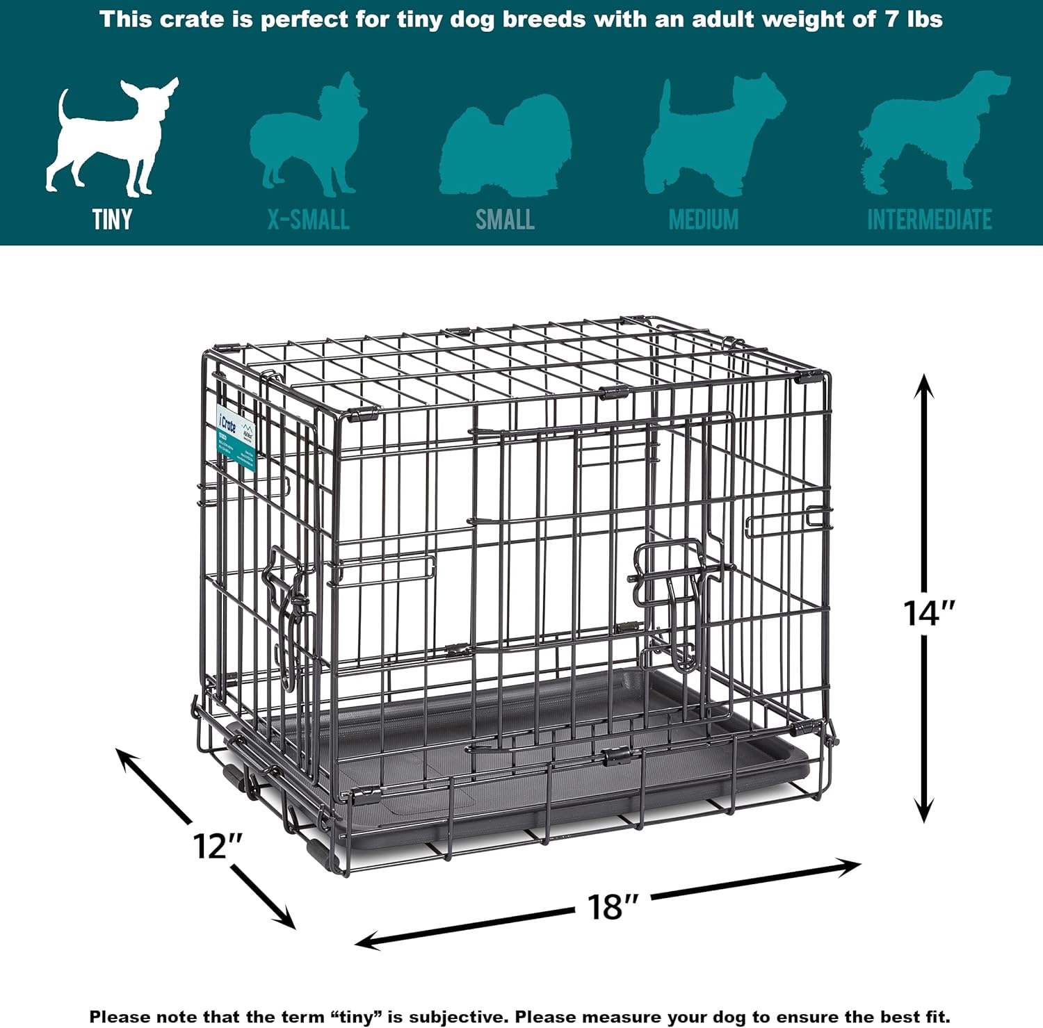 MidWest Homes for Pets - Jaula para perros XL | Jaula para perros MidWest iCrate de metal plegable con doble puerta con panel divisor, protege los pies y bandeja para perros a prueba de fugas | 48 pulgadas de largo x 30 de ancho x 33 pulgadas de alto, raz