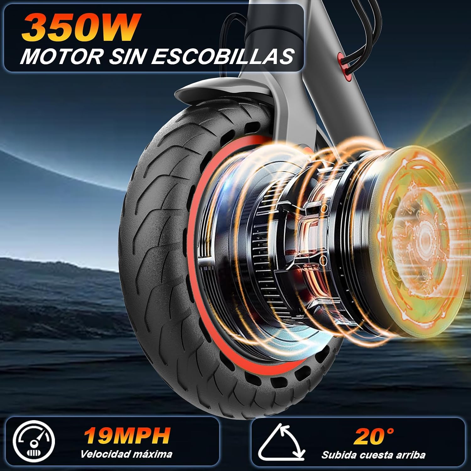 🛴 Patinete Eléctrico para Adultos 350W | Scooter Inteligente Plegable | 30 km/h Velocidad Máxima | Batería de Larga Duración 25 km | Ruedas 8.5" | Capacidad 120 kg