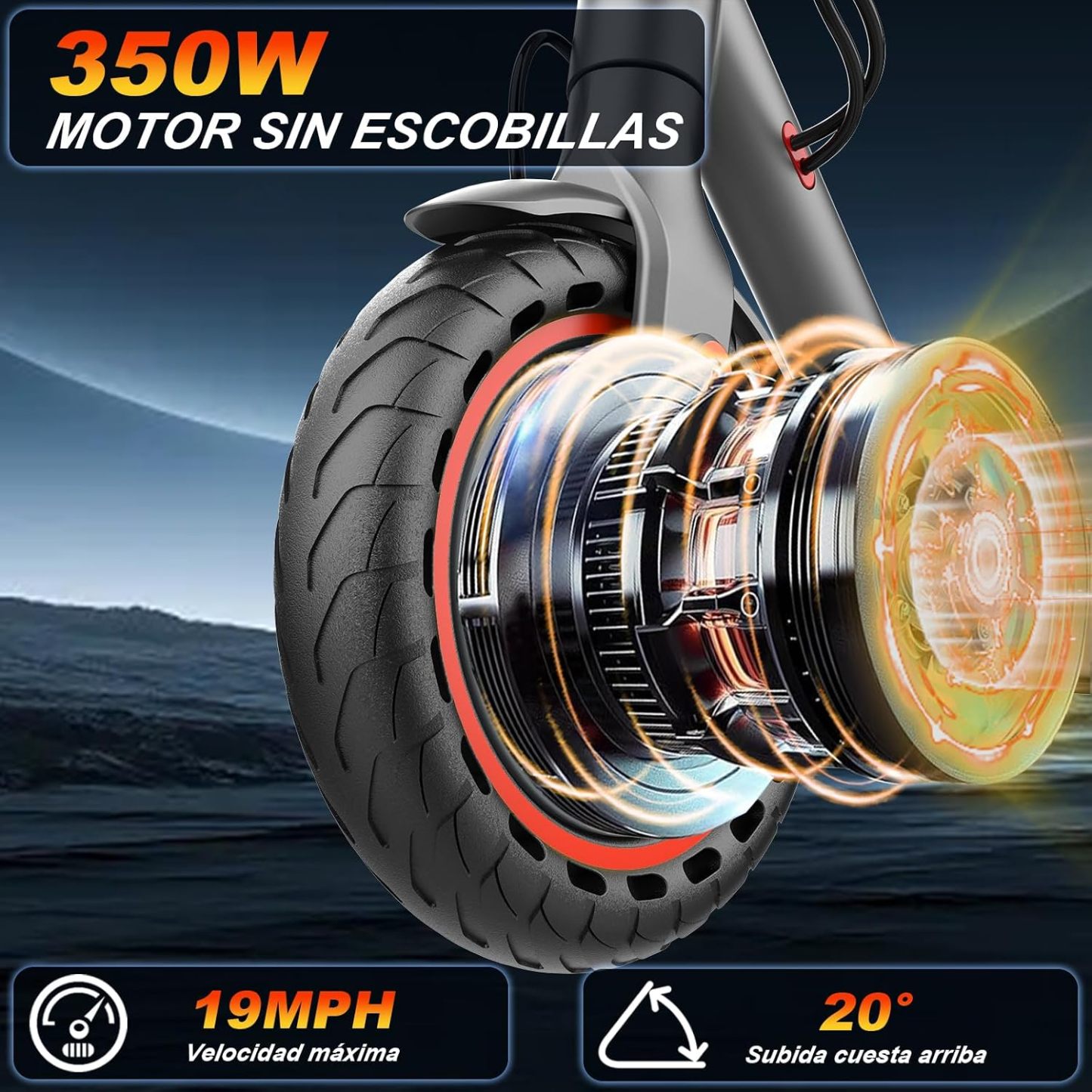 🛴 Patinete Eléctrico para Adultos 350W | Scooter Inteligente Plegable | 30 km/h Velocidad Máxima | Batería de Larga Duración 25 km | Ruedas 8.5" | Capacidad 120 kg