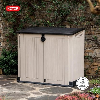 Keter Cobertizo de Almacenamiento Sio Midi, Color Grafito, 880 litros, Caja para almacenar, Exterior