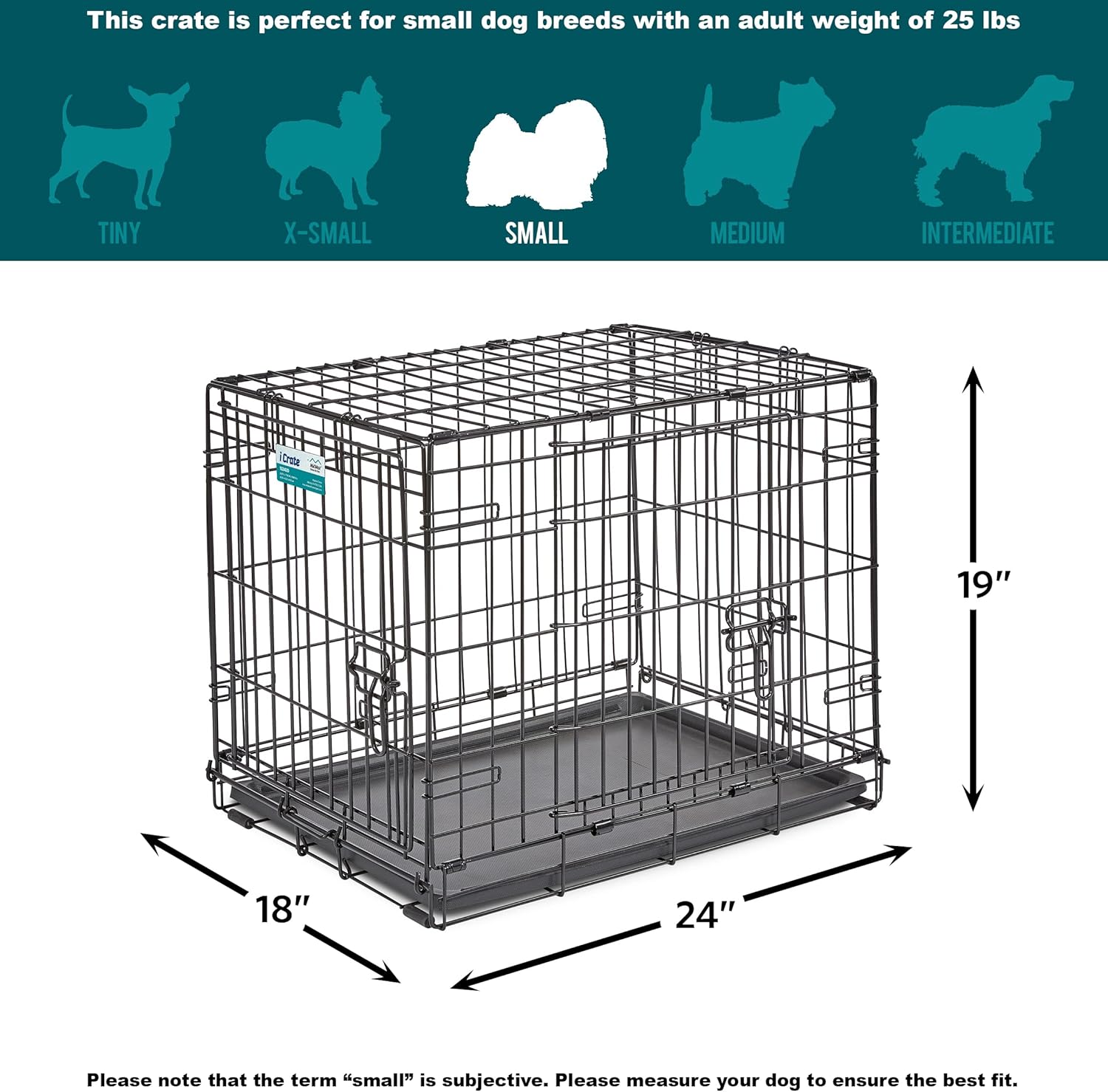 MidWest Homes for Pets - Jaula para perros XL | Jaula para perros MidWest iCrate de metal plegable con doble puerta con panel divisor, protege los pies y bandeja para perros a prueba de fugas | 48 pulgadas de largo x 30 de ancho x 33 pulgadas de alto, raz