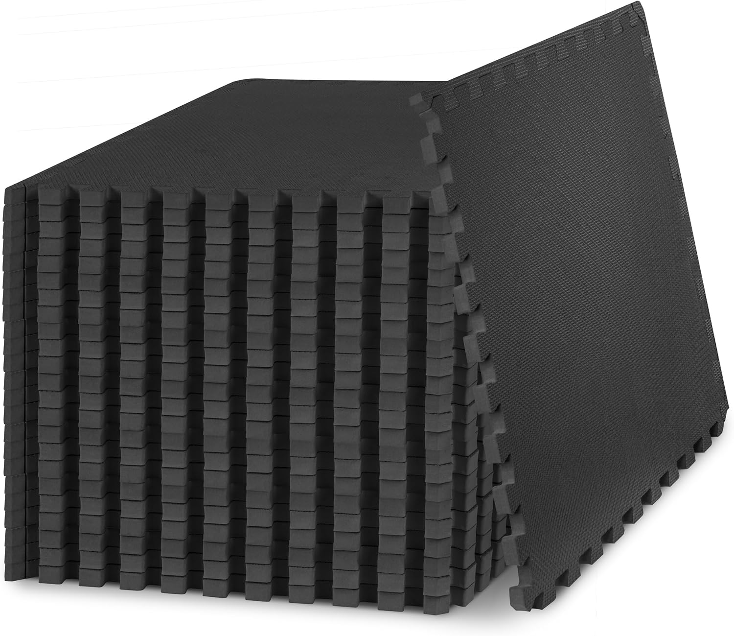 ProsourceFit Extra Thick Puzzle Exercise Mat ¾” and 1", EVA Foam Interlocking Tiles for Protective, Cushioned Workout Flooring for Home and Gym Equipment