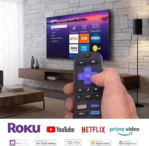 📺 Televisor Smart TV 32" Full HD | Roku Integrado | Streaming en Línea | Puertos HDMI | Conexión Inteligente | Perfecto para Sala, Recámara y Oficina