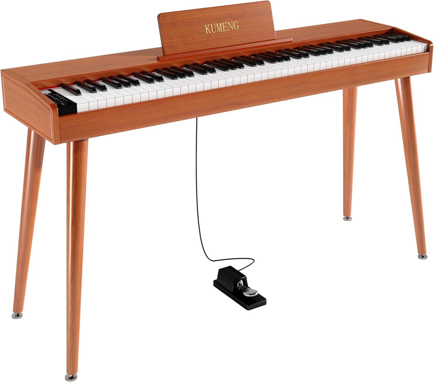 Teclado digital para piano de 88 teclas semiponderado, piano eléctrico de tamaño completo para principiantes, con soporte de partitura, pedal, adaptador de corriente, modo de auriculares,