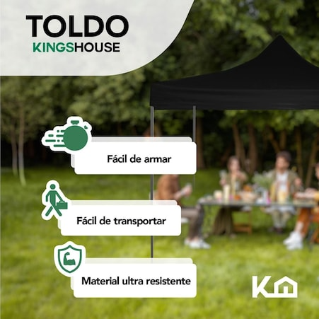 Toldo Carpa Impermeable Plegable Acero 2x2 M Bolsa