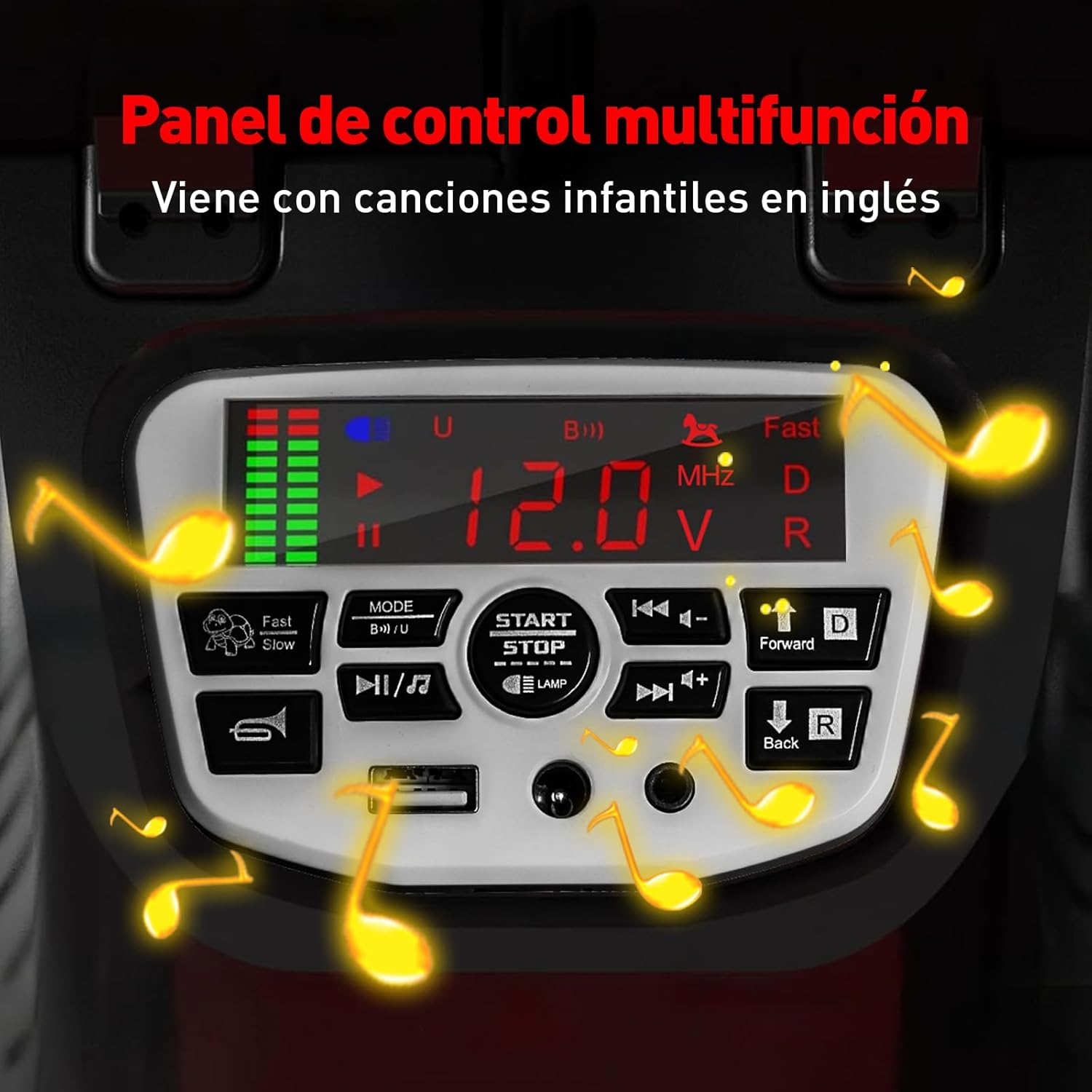HONEYWHALE Go Kart Eléctrico para Niños con Asiento Ajustable, Modo Control Remoto, Velocidad Máxima 4km/h, Carro Electrico Niño Montable con Luz Led y Musica, Moto Electrica Infantil Niño