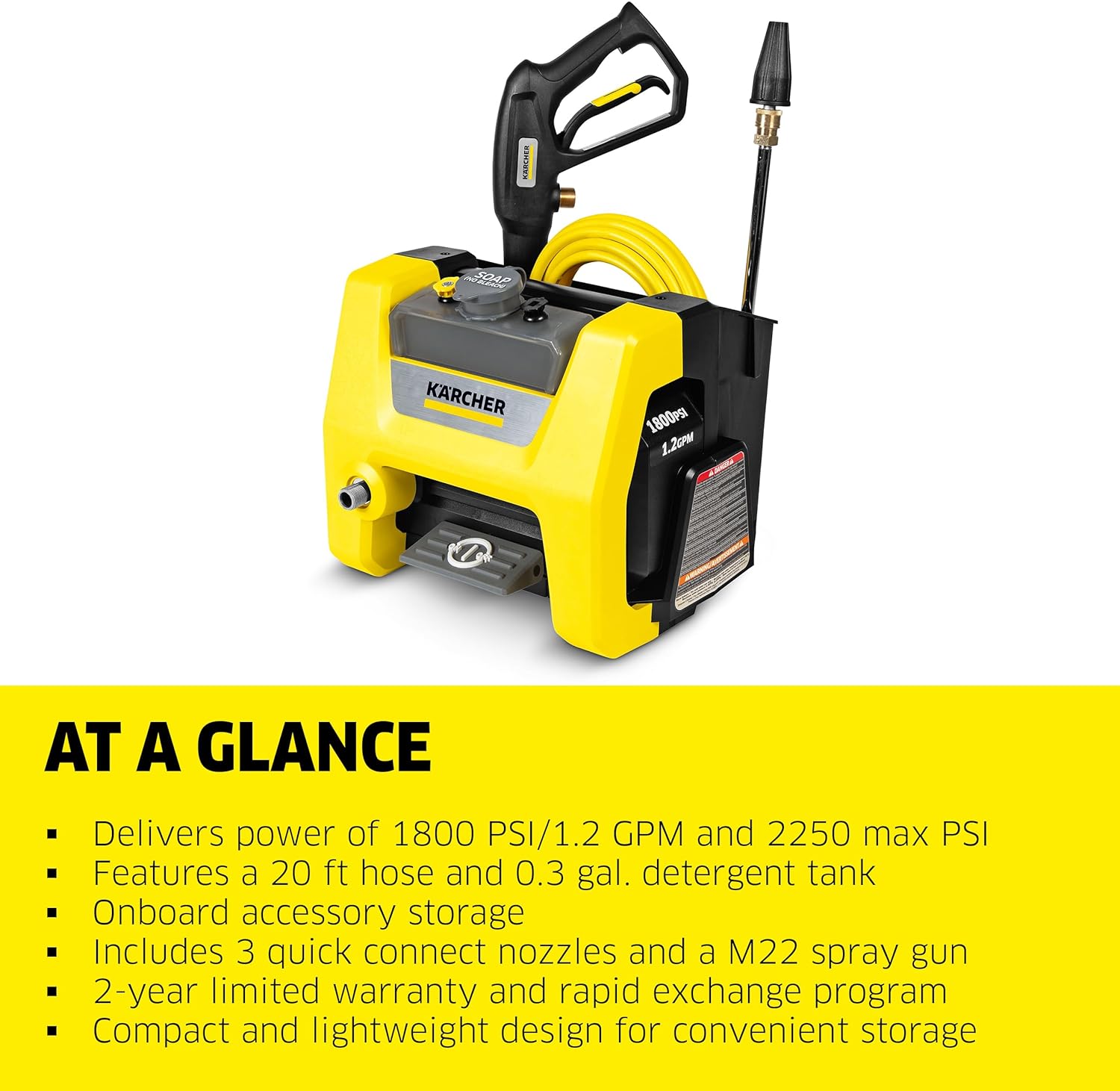 Karcher - Máquina limpiadora eléctrica a presión, K1700, Amarillo