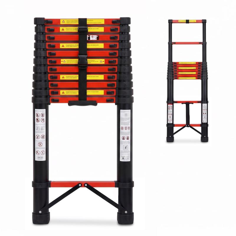 Escalera Telescópica de Acero al Carbono | Alturas 2.8 m, 4 m y 4.7 m