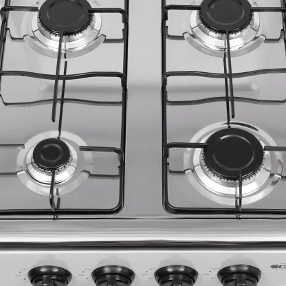 Estufa de gas independiente de 4 quemadores (Gas Natural/GLP) — Placa de cocción portátil para exteriores y camping, con 4 perillas y encendido manual; ideal para caravanas, viajes, preparación para emergencias y uso familiar.