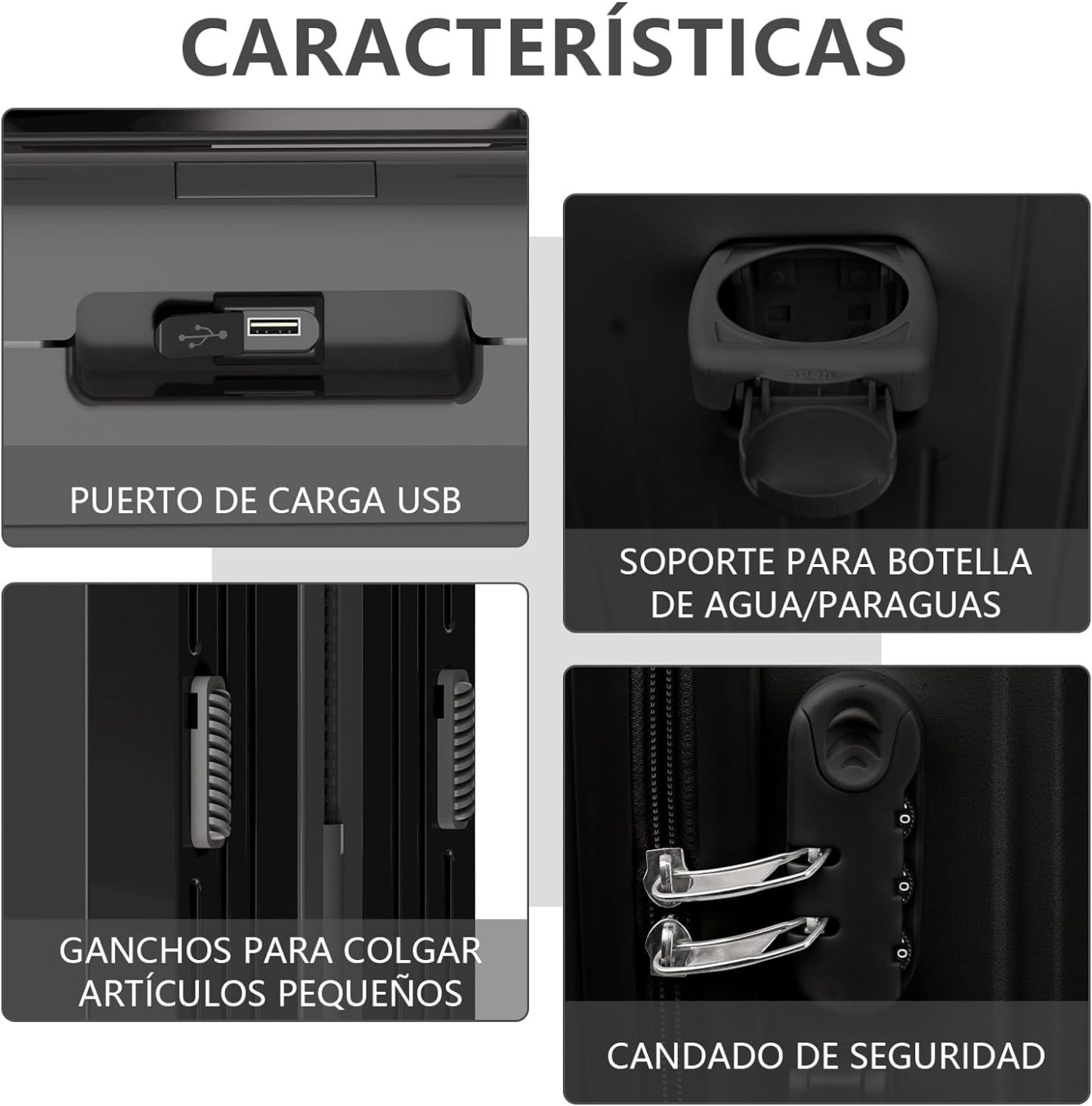 HOGESA Juego de Maletas de Viaje, Maletas de Viaje Carry On 21”, Maleta de Mano Pequeña con Ruedas Silenciosas de 360 Grados, Equipaje de Mano para Avion con Candado de Seguridad - 2 Piezas (Blanco)