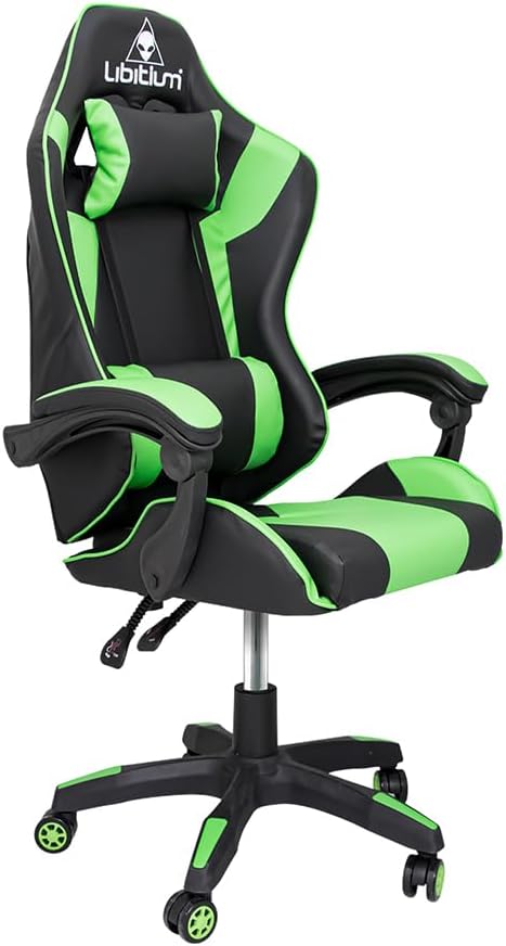 Silla Gamer Gaming Calidad Premium Reforzada Hasta 120Kg Video Juegos Gaming Reclinable Cómoda Consolas Pc Juegos Alien Computadora Ergonomica Respaldo Alto Silla de PC ergonómica Silla de Oficina ejecutiva giratoria de Respaldo Alto Silla de Escritorio r