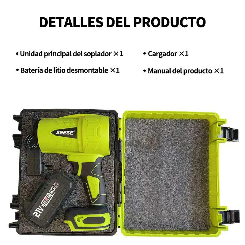 SEESE Soplador Turbo inalámbrico – Soplador de hojas con motor de cobre puro, secado de coche, nieve y limpieza del hogar y jardín