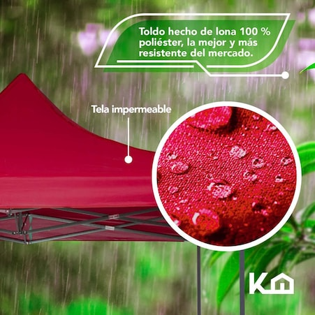 Toldo Carpa Impermeable Plegable Acero 2x2 M Bolsa