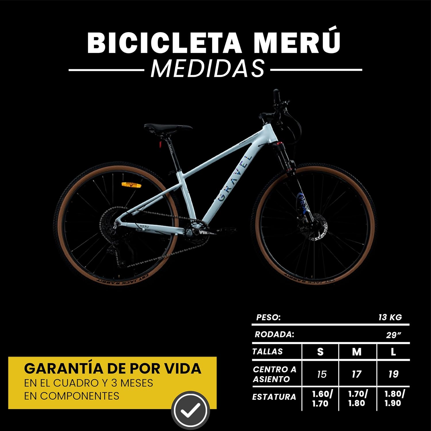 GRAVEL | Bicicleta de Montaña Meru Bicicleta Rodada 29 Blanca | Cuadro Aluminio 6061 | Cambios Shimano DEORE M6100 | Cassette 11-52T 12 Velocidades | Bici con Frenos Hidráulicos Shimano