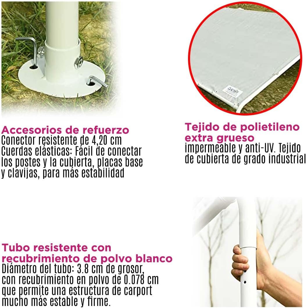 VANLIG Toldo De Uso Rudo 6x3 MTS Carpa para Auto Fiestas Eventos