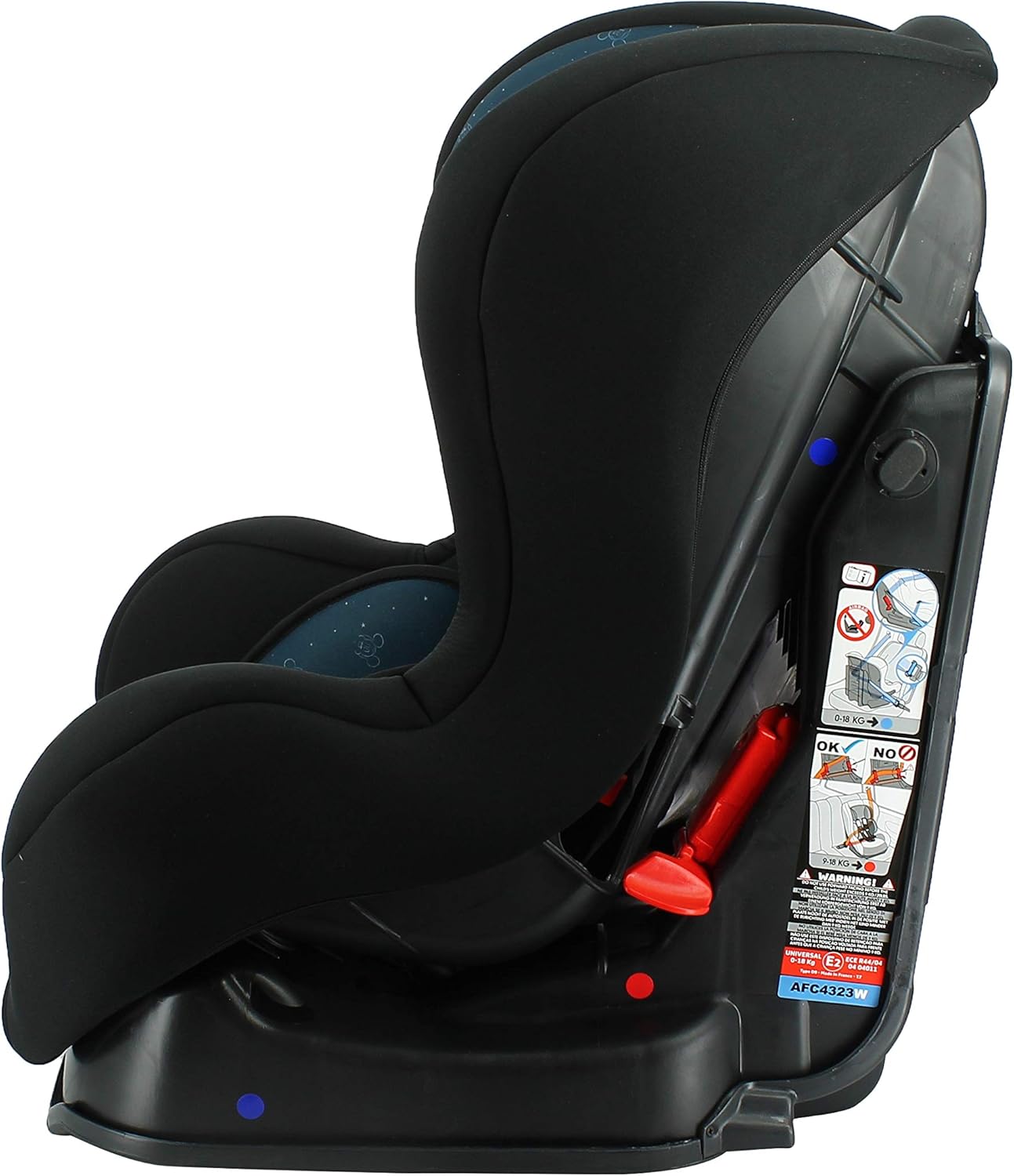 Disney - COSMO Autoasiento Grupo 0/1/2 (0-25Kg) - Made in France - Respaldo de carretera 0-10Kg - Inclinable -