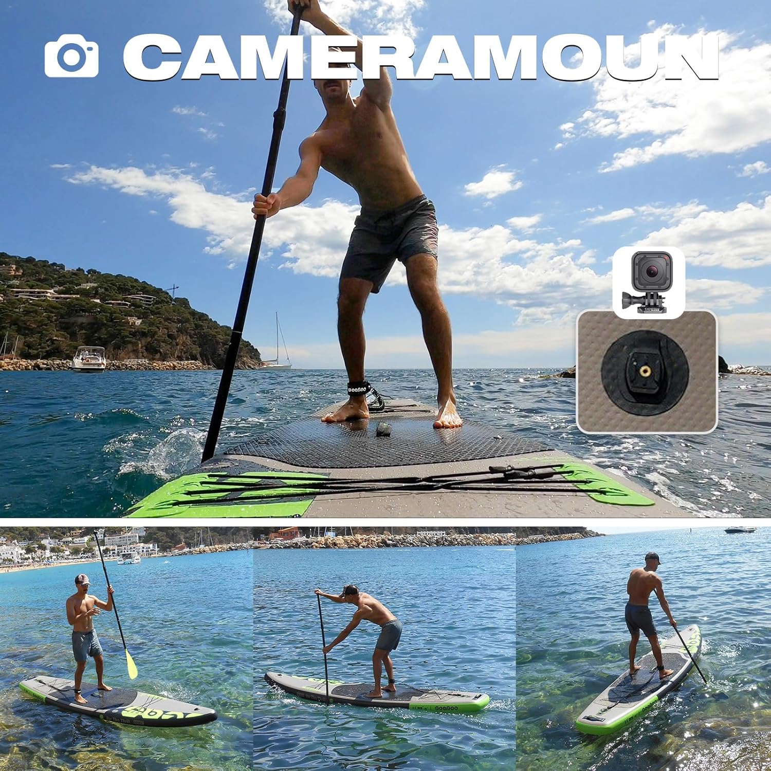 SEASEESUP Tablas de Remo inflables con Accesorios Sup, Tabla de Remo de 12 pies, Duradera, Ligera, diseño Estable de 33 Pulgadas de Ancho para Adultos con sobrepeso