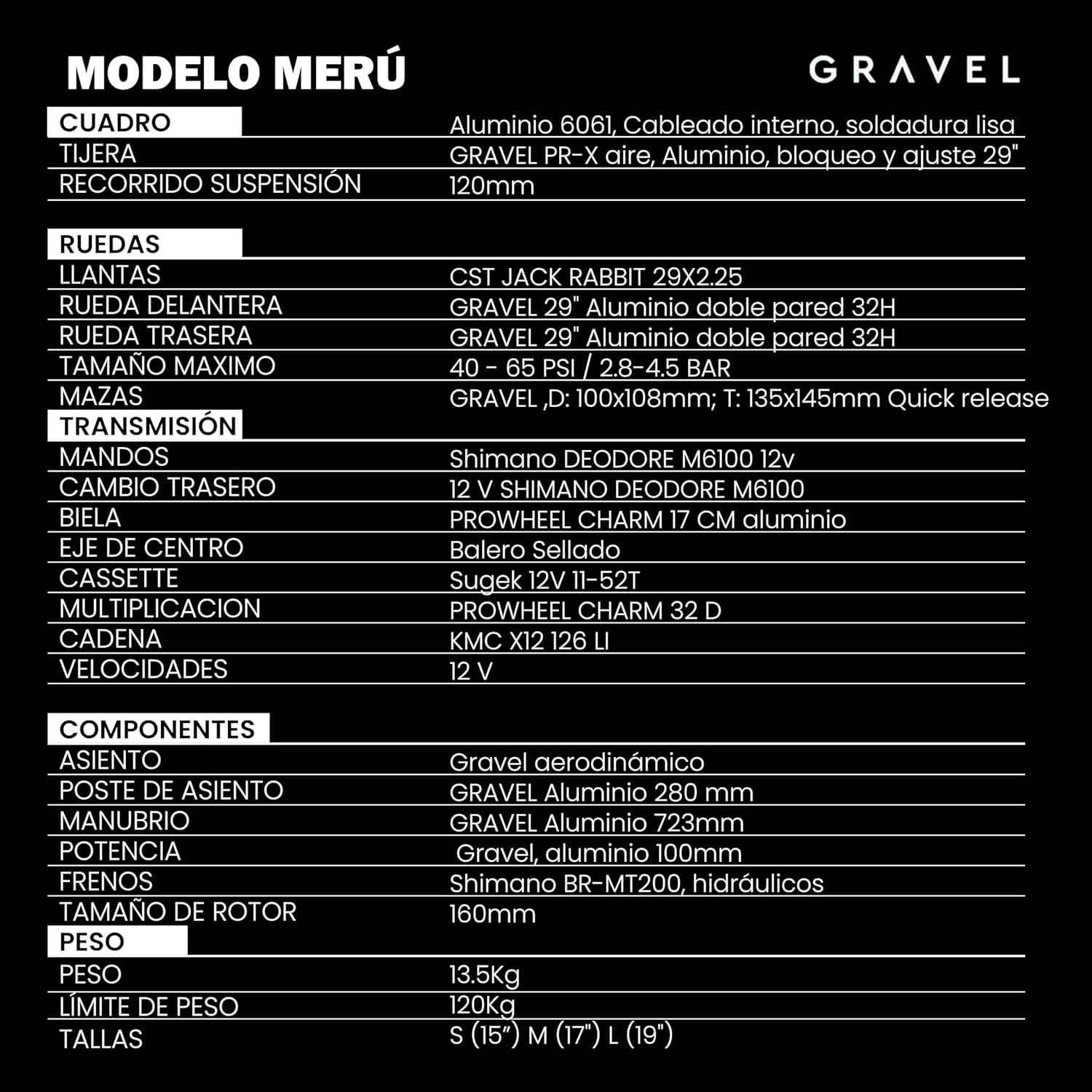 GRAVEL | Bicicleta de Montaña Meru Bicicleta Rodada 29 Blanca | Cuadro Aluminio 6061 | Cambios Shimano DEORE M6100 | Cassette 11-52T 12 Velocidades | Bici con Frenos Hidráulicos Shimano
