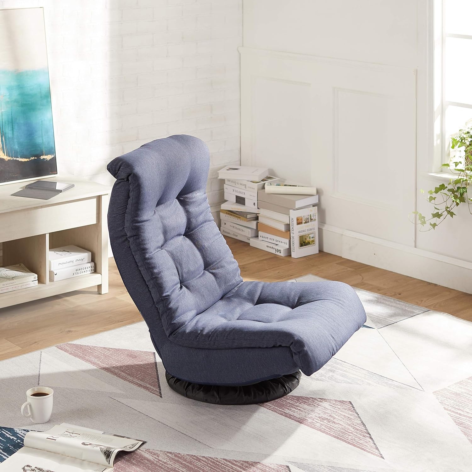 Amazon Basics - Silla giratoria de espuma con reposacabezas, ajustable, color gris