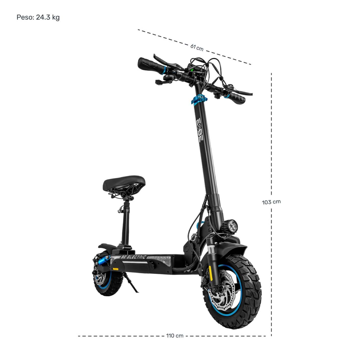 Scooter Electrico Plegable E-be Bx45 Monopatin 45km 1000w