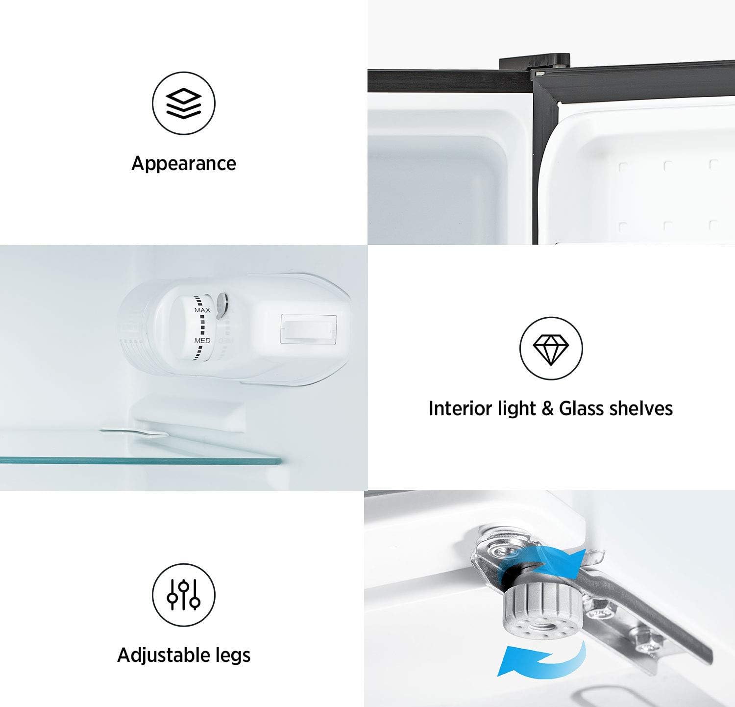 Midea WHD-113FSS1 Refrigerador compacto, 3.1 pies cúbicos, acero inoxidable
