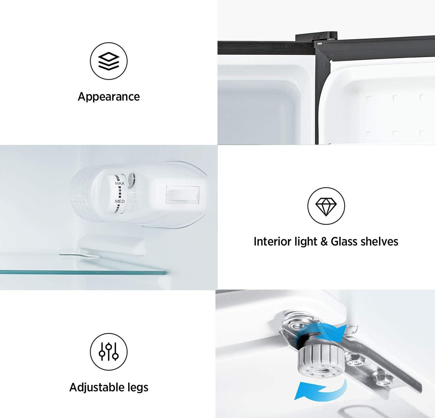 Midea WHD-113FSS1 Refrigerador compacto, 3.1 pies cúbicos, acero inoxidable